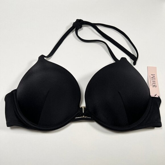 Victoria Secret 38C L Bombshell Push Up Bikini Top Side Tie Bottom Set Black - Picture 2 of 6